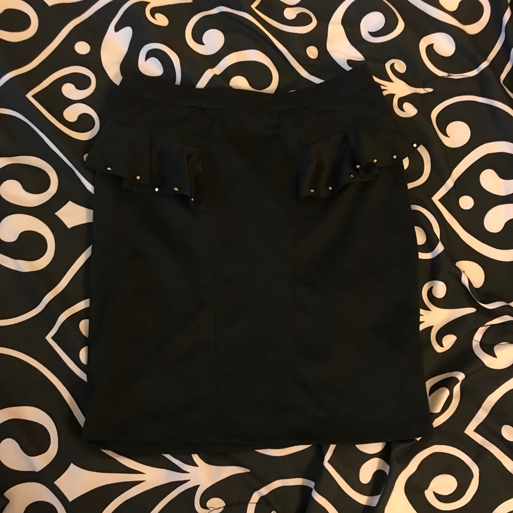 Black peplum style skirt